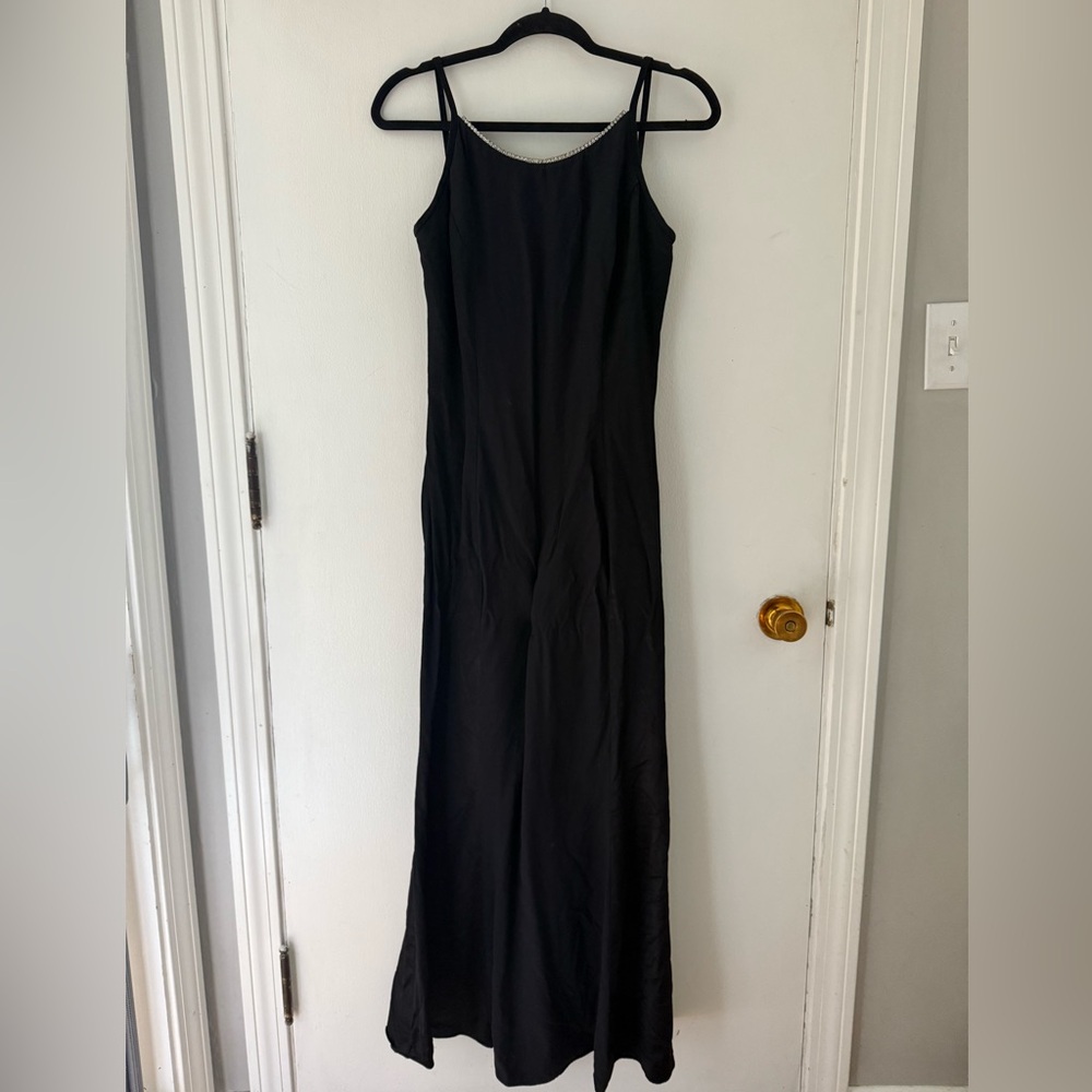 Gunne Sax Jessica McClintock Vintage Dress Elegant Black Maxi Dress size 9/10